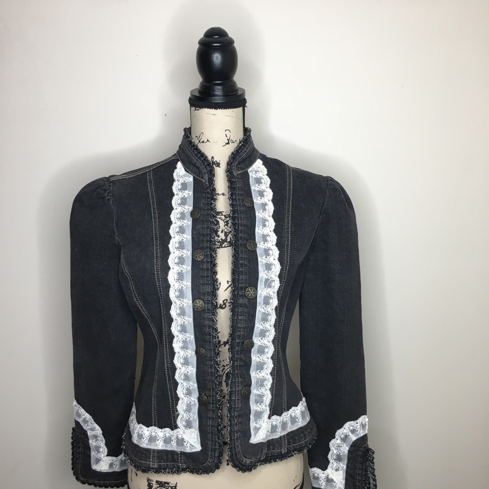 A.m.I denim lace jacket